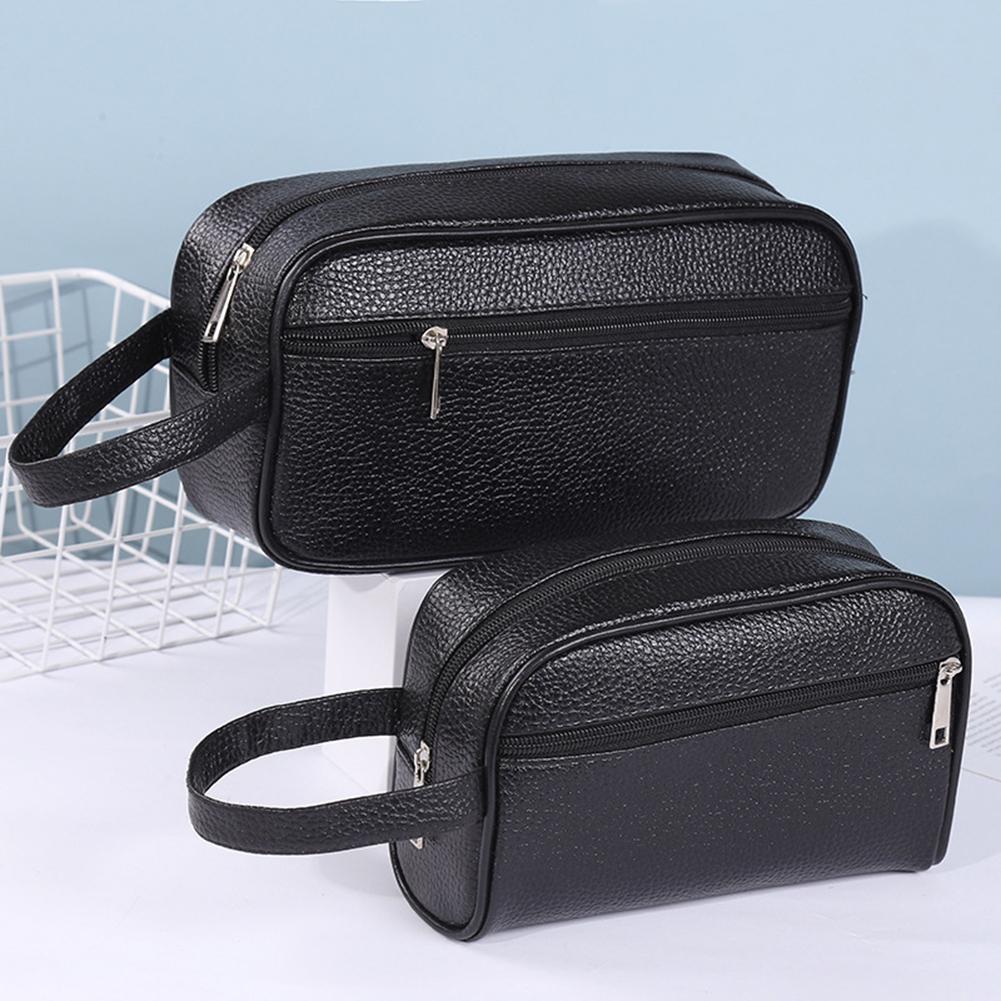 Travel Organizer Men - กระเป๋าเดินทางธุรกิจสำหรับผู้ชาย กระเป๋าคล้องมือแบบวินเทจ กระเป๋าหนัง PU สำหรับใส่เครื่องสำอางค์ กระเป๋าจัดระเบียบเครื่องสำอางค์ขนาดใหญ่