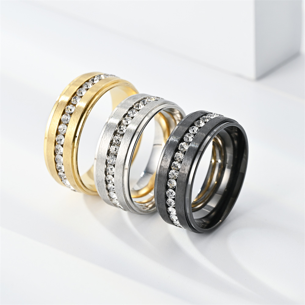Men'S Accessories Gift Ideas - แหวนเพชรสแตนเลสสำหรับผู้หญิงและผู้ชาย เครื่องประดับขายส่ง ไอเดียของขวัญวันวาเลนไทน์