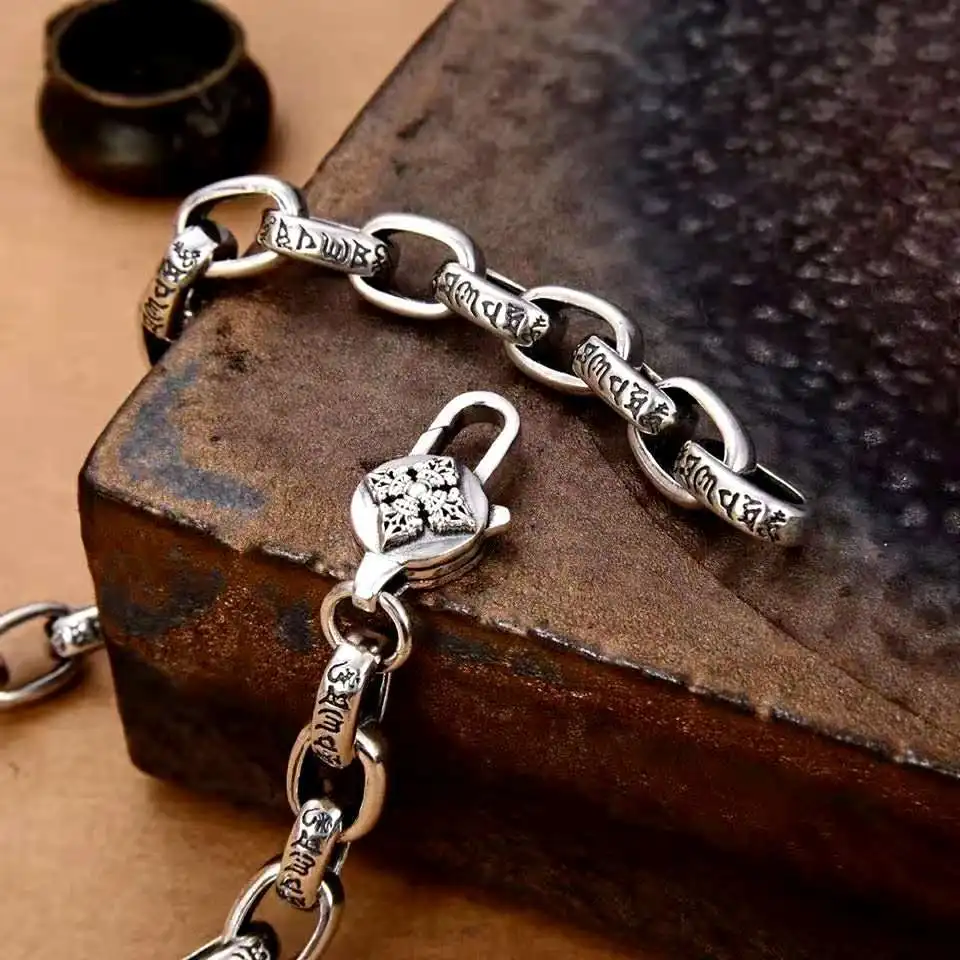 Men Accessories Ethnic - จี้พระวัชรเดวรเจ แบบทิเบตสำหรับผู้ชาย พร้อมบทสวดมนต์หกพยางค์ สไตล์ชาติพันธุ์ ดีไซน์โดดเด่น ย้อนยุค