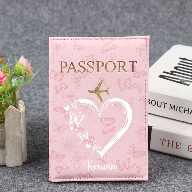 Travel Organizer Men - ซองใส่หนังสือเดินทางแบบกำหนดเองพร้อมดีไซน์ลายผีเสื้อ ซองใส่บัตรสำหรับจัดเก็บเอกสารการเดินทาง เหมาะสำหรับทั้งชายและหญิง