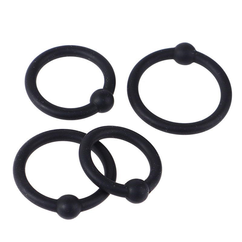Men Accessories Combo - แหวนรัดอวัยวะเพศชาย 4 ชิ้น คริสตัล ซิลิโคน สำหรับ