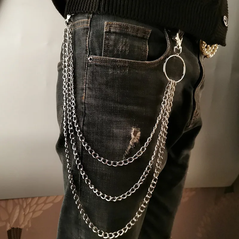 Men'S Accessories Wallet - เข็มขัดโลหะแบบโซ่สไตล์พังก์ พร้อมห่วงคล้องกระเป๋า เครื่องประดับฮิปฮอปแฟชั่นสำหรับผู้ชายและผู้หญิง เครื่องประดับเสริมใหม่