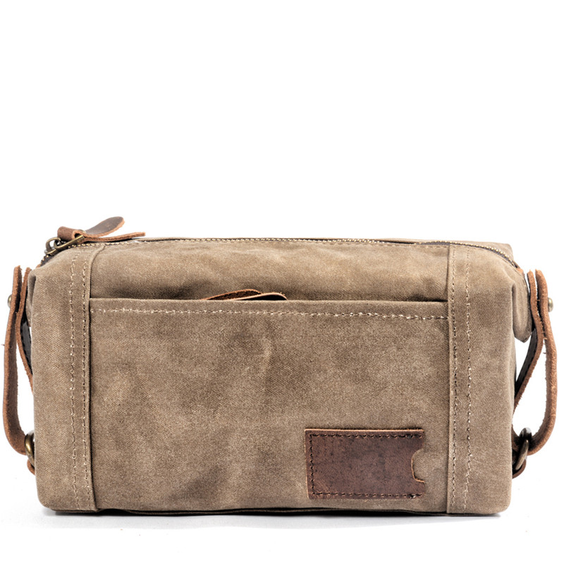 Travel Organizer Men - ผ้าใบแว็กซ์กระเป๋าเดินทางคลัทช์กระเป๋าสตางค์ผู้ชายโกนหนวด Dopp ชุดล้าง Make Up Case