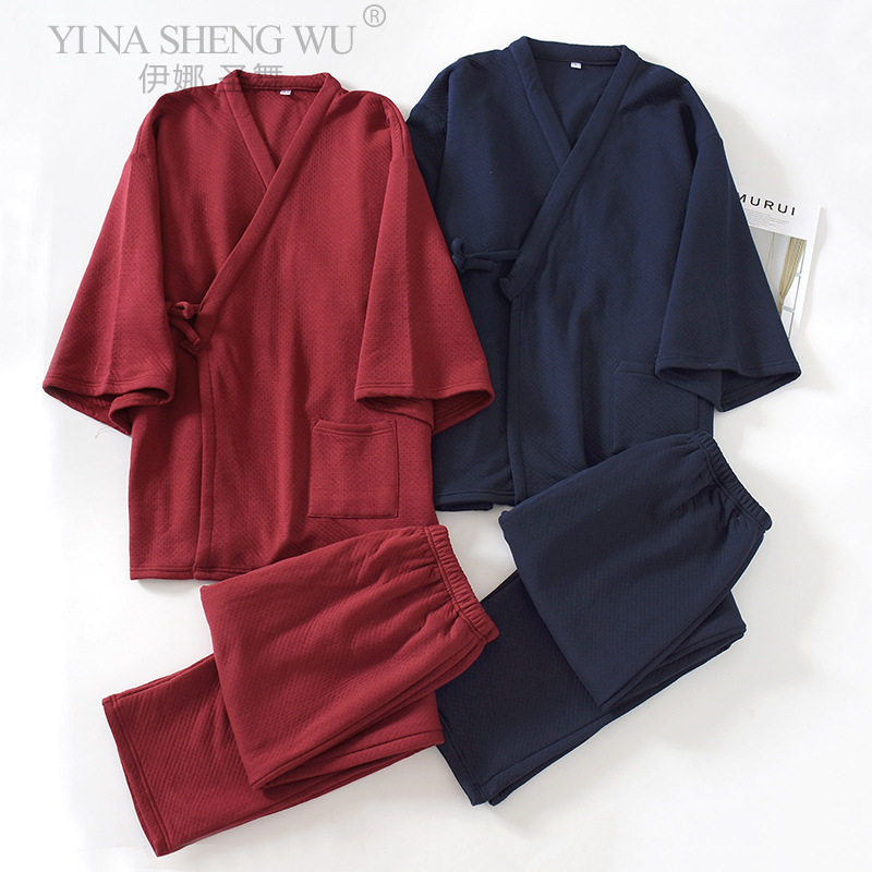 Men'S Kimono Accessories - ข่าวผู้ชายญี่ปุ่น Kimono Yukata ชุดนอน Air Layer