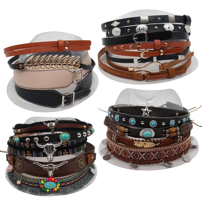 Men Accessories Ethnic - เข็มขัดสไตล์ชาติพันธุ์ย้อนยุค, ที่คาดผม, สายคาดหมวก, หมวกฟางตกแต่ง DIY, หมวกทรงสูง,
