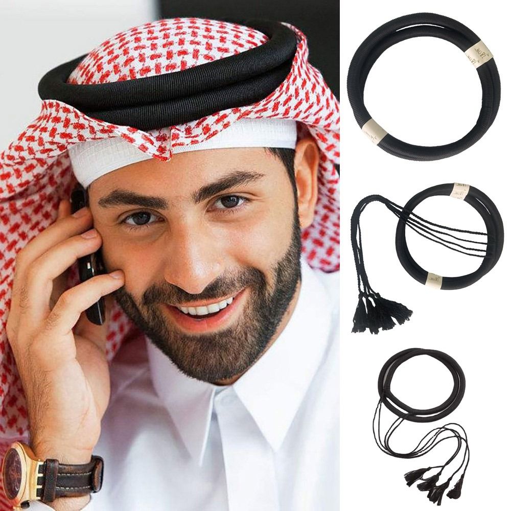 Men Accessories In Dubai - ผ้าคลุมศีรษะแบบอิสลาม 1 ชิ้น เชือกผูกศีรษะสำหรับผู้ชาย สไตล์ซาอุดิอาระเบีย ดูไบ
