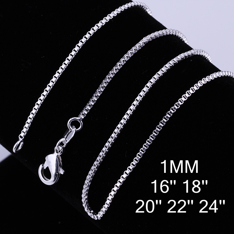 Men Accessories Gift Box - 10pcs 16-24 นิ้ว 925 เงินสเตอร์ลิงแฟชั่น 1