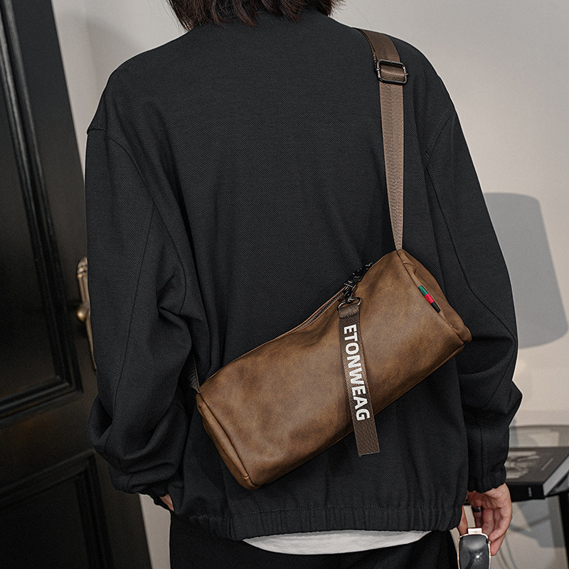 Men'S Accessories Backpack - กระเป๋าสะพายทรงกระบอกทรงกลมหนาสำหรับผู้ชายและผู้หญิง กระเป๋าสะพายไหล่เดี่ยวน้ำหนักเบาความจุขนาดใหญ่ กระเป๋าเป้สะพายหลังสำหรับเดินทาง