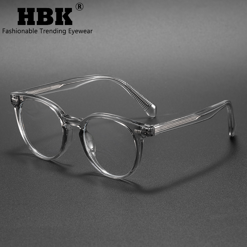Men Accessories Tips - กรอบแว่นตา HBK Retro Punk ทรงกลม สำหรับผู้ชายและผู้หญิง