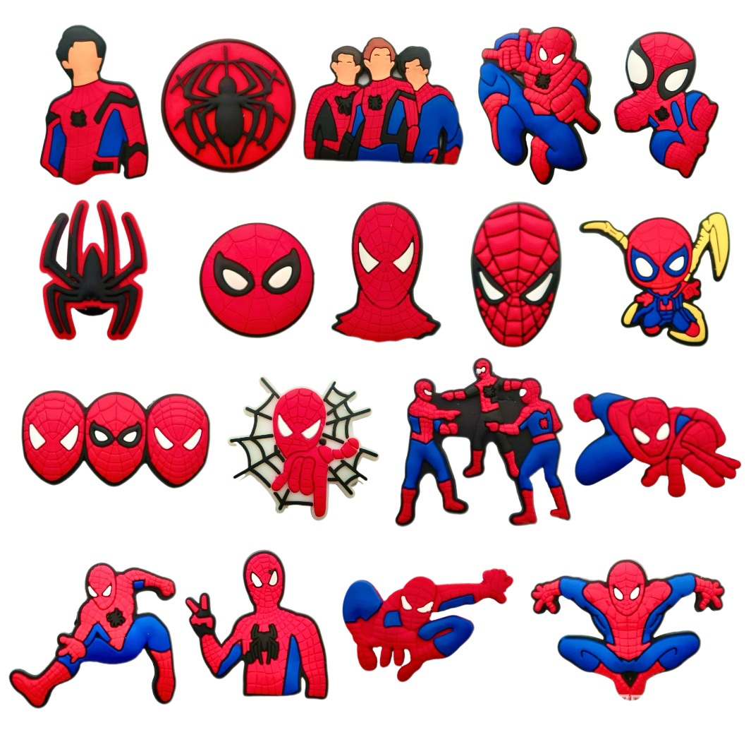 Men'S Accessories Gift Ideas - 18 ชิ้น อุปกรณ์ตกแต่งรองเท้า PVC ลายการ์ตูนสไปเดอร์แมนแบบ DIY