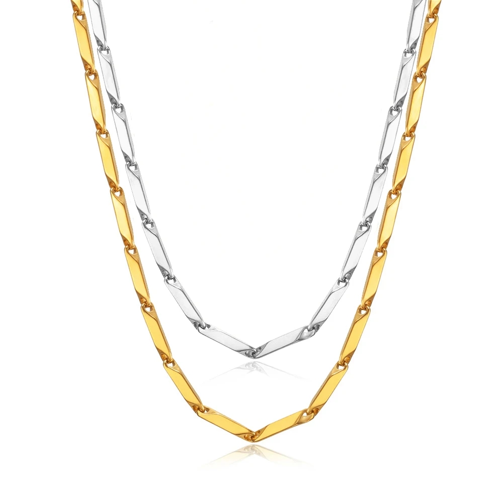 Men Accessories Ethnic - สร้อยคอสร้อยคอสแตนเลส 3MM Collares 2020 Hip Hop