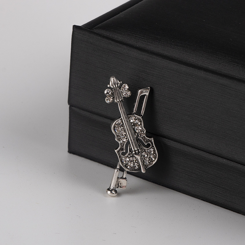 คริสตัลไวโอลินเข็มกลัดเครื่องป - Men Accessories Brooch บทวิจารณ์และราคา