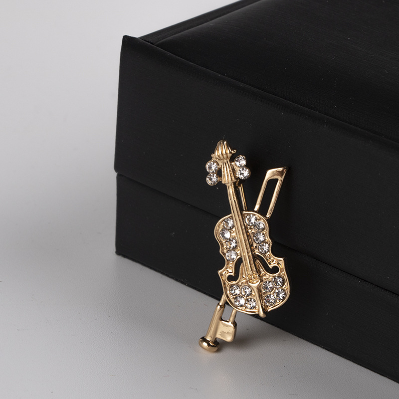 คริสตัลไวโอลินเข็มกลัดเครื่องป - Men Accessories Brooch บทวิจารณ์และราคา