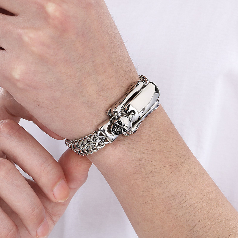 316L สแตนเลสคู่แถวโครงกระดูกสร - Men Accessories Bd บทวิจารณ์และราคา