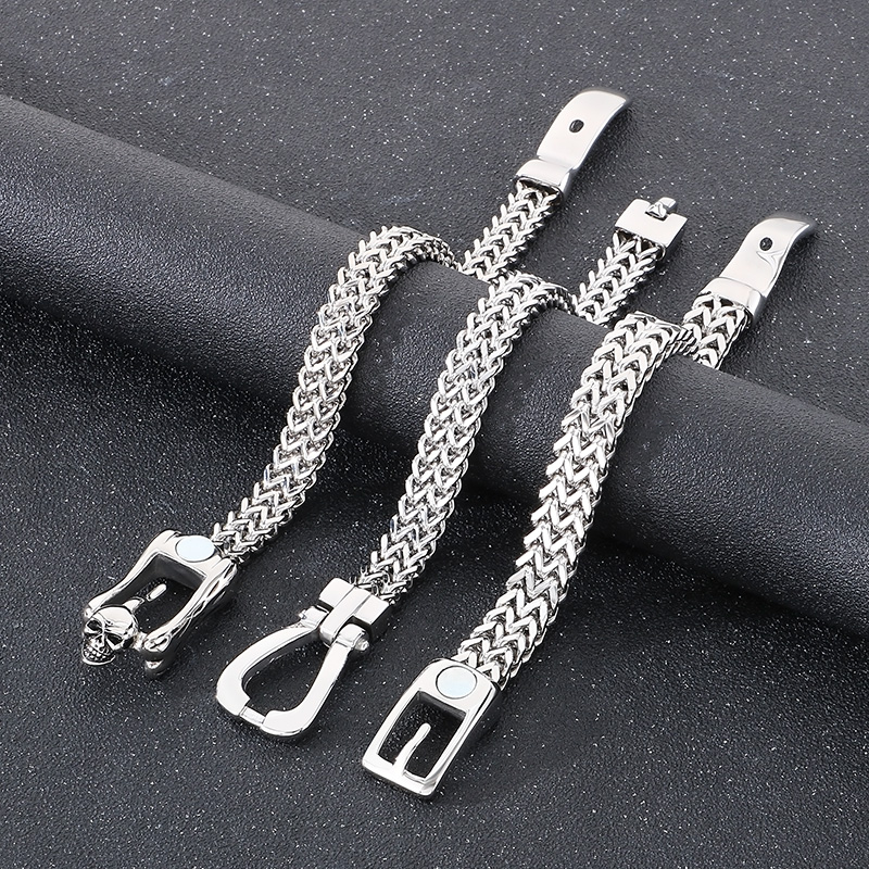 316L สแตนเลสคู่แถวโครงกระดูกสร - Men Accessories Bd บทวิจารณ์และราคา