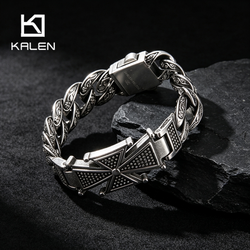 กำไลข้อมือสแตนเลสสตีลลายกางเขน - Men Accessories Bd บทวิจารณ์และราคา