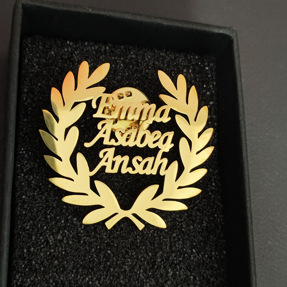 เข็มกลัดสแตนเลสสตีล ดีไซน์ใบข้ - Men Accessories Brooch บทวิจารณ์และราคา