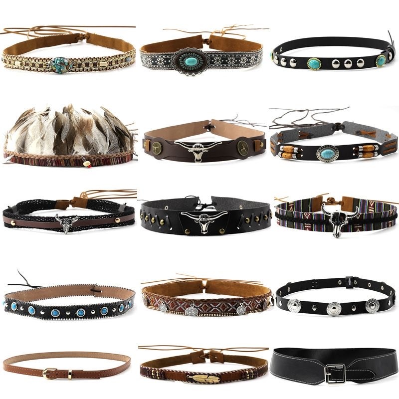 เข็มขัดสไตล์ชาติพันธุ์ย้อนยุค, - Men Accessories Ethnic บทวิจารณ์และราคา