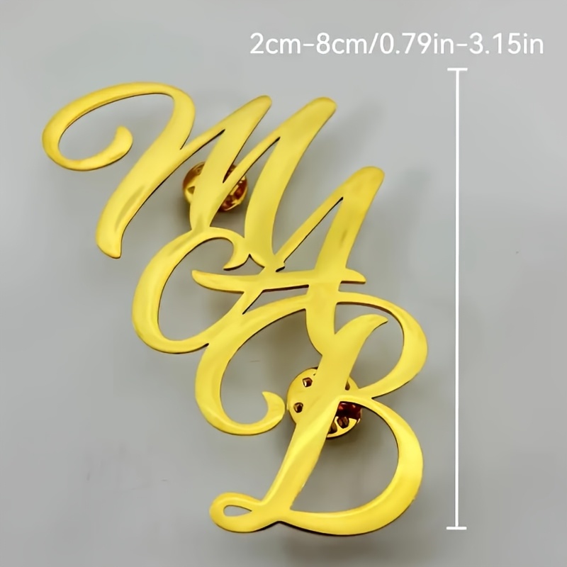Custom Monogramชื่อเริ่มต้นสแต - Men Accessories Brooch บทวิจารณ์และราคา