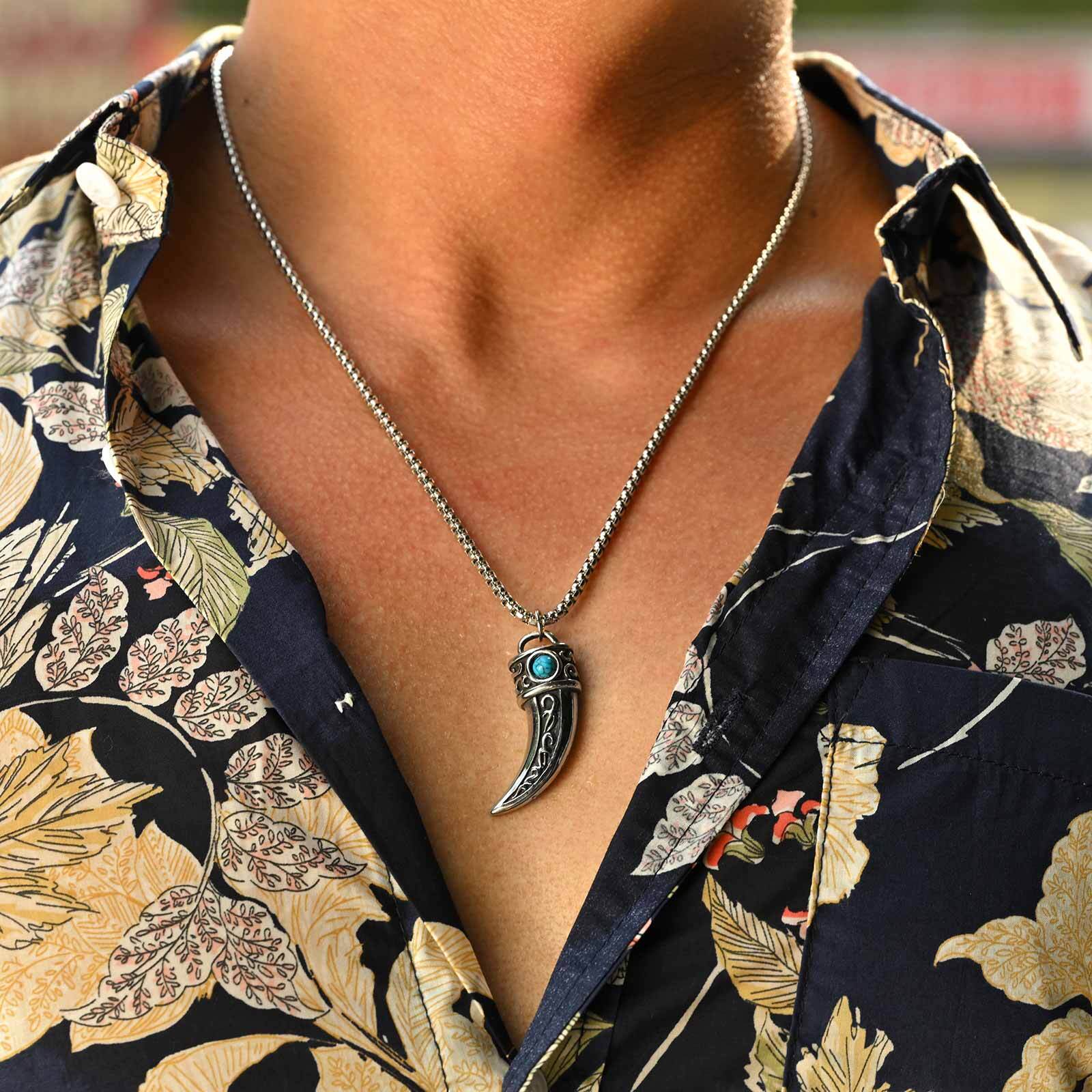 สร้อยคอจี้รูปแตรสไตล์วินเทจสำห - Men Accessories Ethnic บทวิจารณ์และราคา