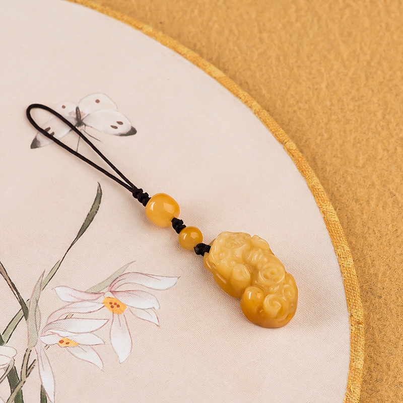 คลาสสิกหยกธรรมชาติสีเหลืองพวงก - Men Accessories Ethnic บทวิจารณ์และราคา