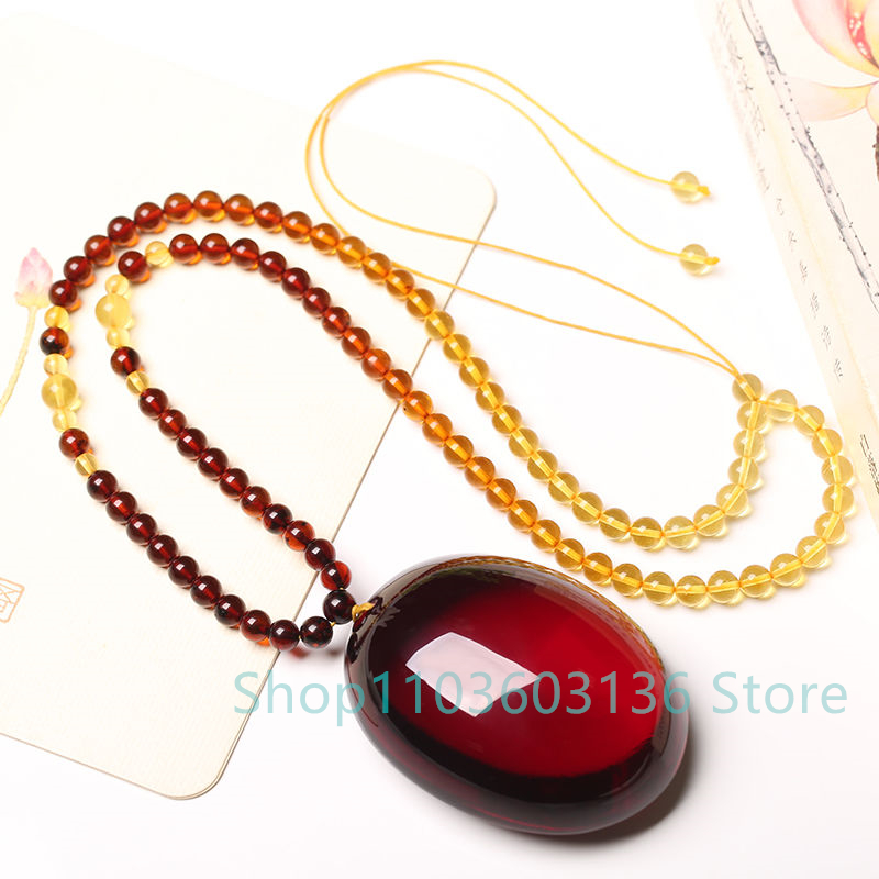 สร้อยคอจี้ขี้ผึ้งสีเหลืองอำพัน - Men Accessories Ethnic บทวิจารณ์และราคา