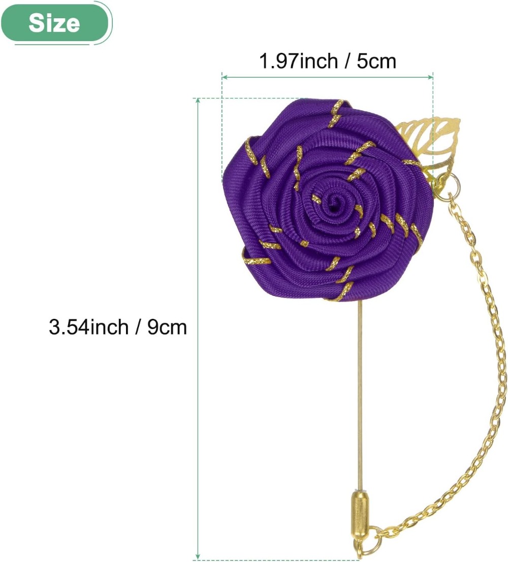 เข็มกลัดรูปดอกกุหลาบประดับใบไม - Men Accessories Brooch บทวิจารณ์และราคา