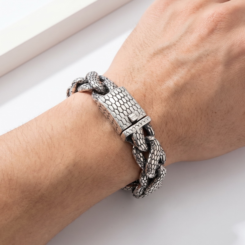 สร้อยข้อมือผู้ชายแบบ Cuban Lin - Men Accessories Bd บทวิจารณ์และราคา